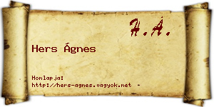 Hers Ágnes névjegykártya